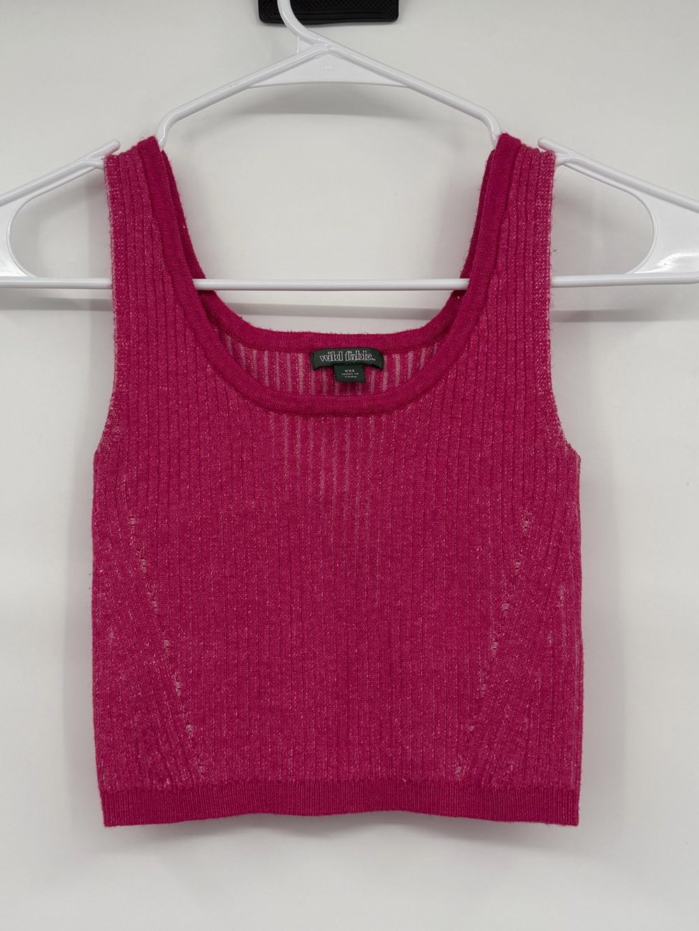 Wild fable pink ribbed viscose blend cropped sweater tank